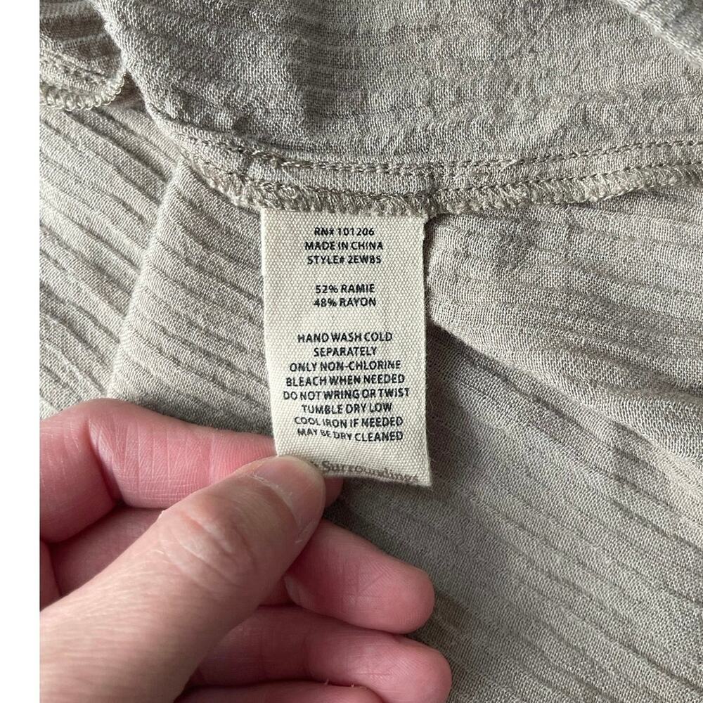 Soft Surroundings Oceo Gauze Tunic Top Pebble Taupe Button Detail Size Large - Picture 9 of 10